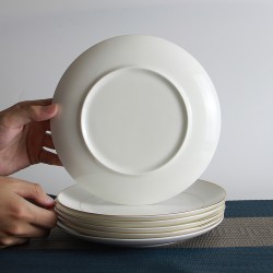 Wholesale Double Gold Rimmed Dinner Charger Plates for Wedding Decoration Fine Bone China Dinnerware Set