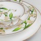 Elegant French Lily of the Valley Dinner Plate Nordic Style Bone China Plate Gold Rim Floral Charger Plate for Wedding