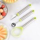 3 in 1 Stainless Steel Fruit Caving Tool Melon Baller Scoop Set Fruit Scooper Seed Remover for Fruit Slicer Dig Pulp Separator
