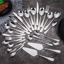 Customizable Design Simple Silverware Set Stainless Steel Knife Fork Spoon Cutlery Kit Laser Engraving Logo Flatware for Hotel