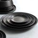 Wholesale Matte Black Porcelain Charger Plate 30cm Ceramic Dinner Plate Salad Plate Set for Restaurant Hotel