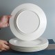 Fine Bone China Round Dinner Plate Crockery White Ceramic Charger Plates for Wedding Full Hotel Dish Plate Set Customizable Logo