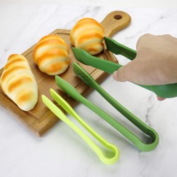 Kitchen Cooking 3-Piece Set of Embedded Food Clips Non-Slip Plastic BBQ Salad Food Tongs Set
