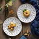 Creative Underglaze Ceramics Coupe Plate Italian Style Black and White Dinner Plates for Hotel Wedding