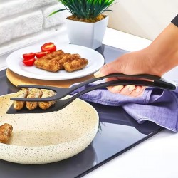 Kitchen Use Egg Flipper Steak Turner Nylon 2 in 1 Grip and Flip Spatula Tongs