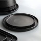 Wholesale Matte Black Pizza Pan Ceramic Flat Steak Plates Europe Style Rimmed Dinner Plate for Restaurant