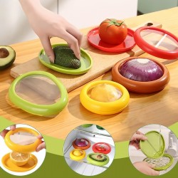 4-Piece Reusable Silicone Crisper Storage Box Fruit and Vegetable Freshkeeping Storage Containers for Fridge