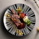 Wholesale Nordic Restaurant Plates and Cutlery Unique Black and White Dinner Dishes Plate Hotel Ceramic Suppliers