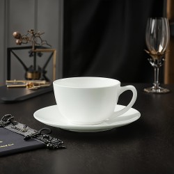 Custom Italian Cappuccino Tea Cups with Saucers Set Ceramic Flat White Coffee Mug Teacup