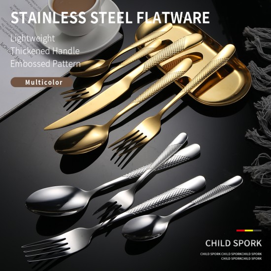Wholesale Hotel Restaurant Cutlery Set Stainless Steel Flatware Sets for Wedding Metal Fork Spoon Knife Silverware Set