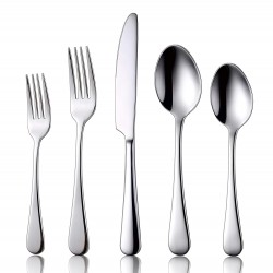 High Quality Stainless Steel Flat Silverware Metal Knife  Fork and Spoon Wedding Cutlery Set