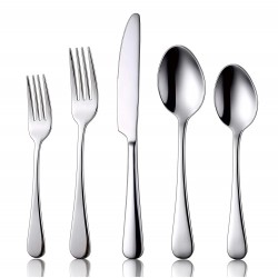 High Quality Stainless Steel Flat Silverware Metal Knife  Fork and Spoon Wedding Cutlery Set