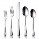 High Quality Stainless Steel Flat Silverware Metal Knife  Fork and Spoon Wedding Cutlery Set