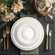 Gold Rim Bone China Dinner Set White Charger Plates for Wedding Decoration Assiette En Porcelaine
