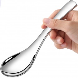 Luxury Stainless Steel Earl Serving Spoons for Soup Custom Metal Round Dessert Spoon