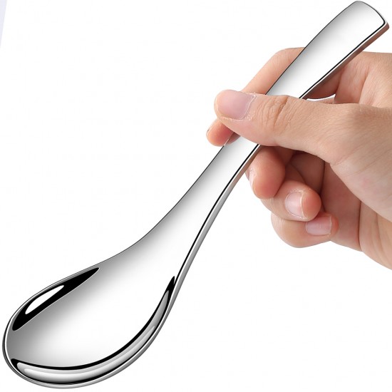 Luxury Stainless Steel Earl Serving Spoons for Soup Custom Metal Round Dessert Spoon