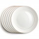 Wholesale Double Gold Rimmed Dinner Charger Plates for Wedding Decoration Fine Bone China Dinnerware Set