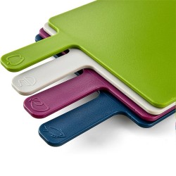 Fast Selling 4-Piece Smart Kitchen Gadgets Index Plastic Chopping Cutting Board Set with Storage Stand and Food Icons