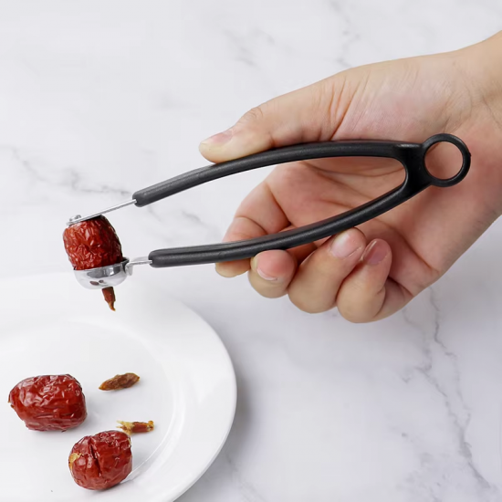 Durable Stainless Steel Manual Fruit Vegetable Gadgets Kitchen Core Seed Remover Plastic Handle Includes Olive Red Date Core
