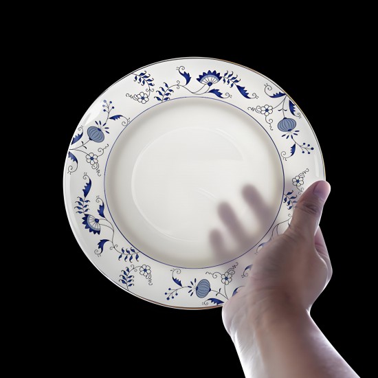 Vintage Bavaria Blue Onion Plates Dinnerware Set Fine Bone China Blue and White Porcelain Floral Dinner Plates for Wedding