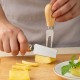 Set of 4 Kitchen Tools Gadgets Cheese Cutter Knives Set Stainless Steel Knife Fork Cheese Slicers with Wood Handle