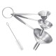 3 in 1 Metal Small Funnels for Filling Bottles Stainless Steel  Kitchen Funnel Set for Transferring Essential Oils Liquid