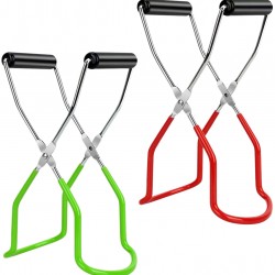 Home Premium One Handed Can Opener and Canning Tongs Metal Jar Lifter Kit for Canning