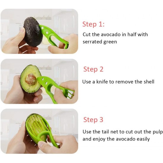 Easy Use Vegetable Cutting Kitchen Gadgets 2 In-1 Multi-Purpose Plastic Avocado Slicer Fruit Cutter Separator Pitting Knife