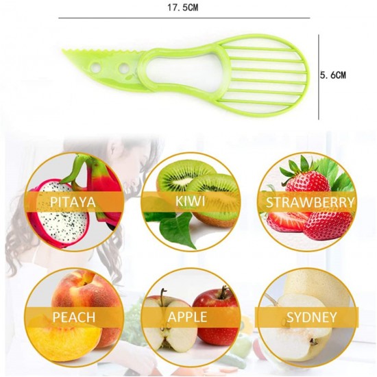 Easy Use Vegetable Cutting Kitchen Gadgets 2 In-1 Multi-Purpose Plastic Avocado Slicer Fruit Cutter Separator Pitting Knife