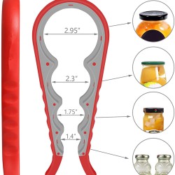 4-in-1 Non-Slip Can Lid Opener Tool Multi-Function Plastic Jar and Bottle Opener Helping Hand for Seniors with Arthritis