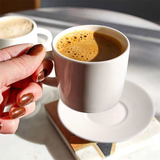 Classic Espresso Coffee Cups with Saucer Set Bone China Turkish Demitasse Cups Customizable Logo