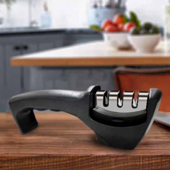 High Quality Kitchen Accessories 3-Stage Professional Knife Sharpener for Helps Repair Restore Polish Blades