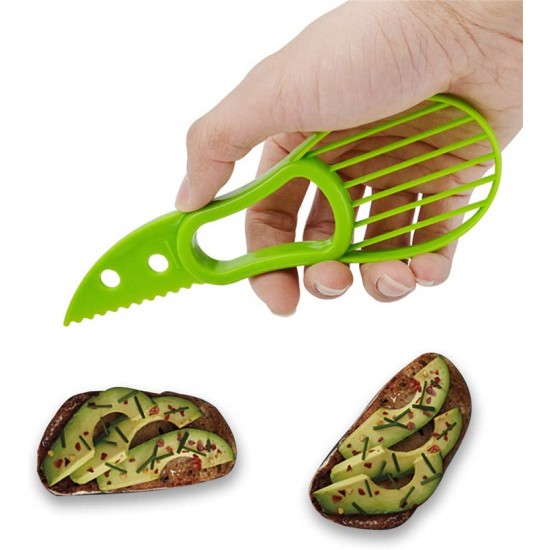 Easy Use Vegetable Cutting Kitchen Gadgets 2 In-1 Multi-Purpose Plastic Avocado Slicer Fruit Cutter Separator Pitting Knife