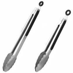 Wholesale Premium High Heat-resistant Stainless Steel Tips Food Tong 9 and 12 Inch Silicone Handel Cooking Tongs