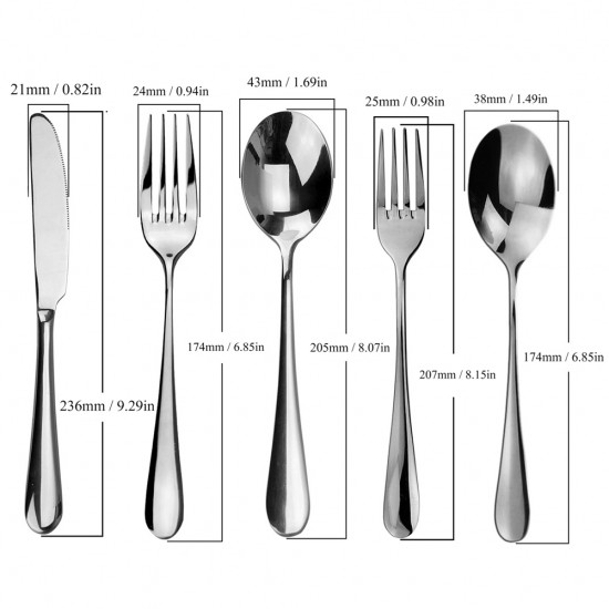 High Quality Stainless Steel Flat Silverware Metal Knife  Fork and Spoon Wedding Cutlery Set