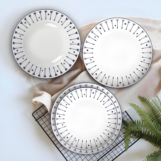 Blue Dandelion Seeds Decorative Plates for Events Fine Bone China French Country Dishes Dinnerware