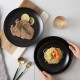 Wholesale Matte Black Porcelain Charger Plate 30cm Ceramic Dinner Plate Salad Plate Set for Restaurant Hotel