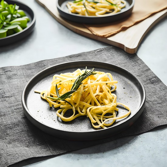 Wholesale Matte Black Pizza Pan Ceramic Flat Steak Plates Europe Style Rimmed Dinner Plate for Restaurant