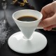 Novelty Triangle Shape Coffee Cups Bone China 70 ml Espresso Macchiato Cup and Saucer Set