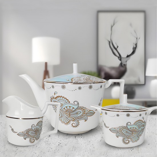 Five-star Hotels Fine Bone China Plates and Cups Sets Dinnerware Luxury Gold Trim Dinner Set for Arabic Royal