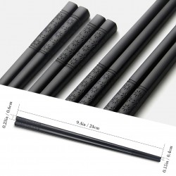 High Quality Black Fiberglass Chopsticks Reusable Asian Sushi Chop Sticks for Food