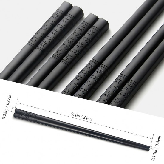 High Quality Black Fiberglass Chopsticks Reusable Asian Sushi Chop Sticks for Food