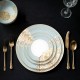 Five-star Hotels Fine Bone China Plates and Cups Sets Dinnerware Luxury Gold Trim Dinner Set for Arabic Royal