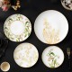 Elegant French Lily of the Valley Dinner Plate Nordic Style Bone China Plate Gold Rim Floral Charger Plate for Wedding