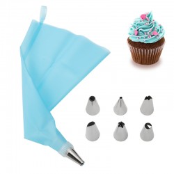 8 Pieces Baking Cake DIY Icing Piping Tips Nozzles Set Stainless Steel Nozzles Plastic Coupler and EVA Pastry Bag
