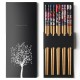 Factory Custom Animal Cartoon Chopsticks Reusable Bamboo Lucky Cat Chop Sticks with Gift Box