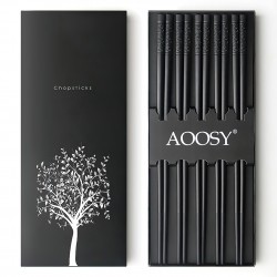 Aoosy Custom Fiberglass Alloy Chopsticks With Logo Reusable Chinese Japanese Sushi Chop Stick Colorful Plastic Chopstick Set