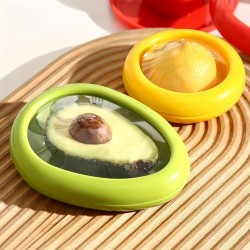 Creative Fruit and Vegetable Silicone Fridge Fresh-Keep Containers Flexible Visibility Fruit & Vegetable Saver Box for Lemon