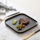 Matt Black Square Porcelain Dinner Plate Set Sushi Plates Set for Restaurant Black Square Steak Plate Ceramic Tea Tray