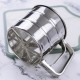 Stainless Steel Double Layers Sieve with Hand Press Flour Sifter Kitchen Tools Manual Flour Sieve Flour Screen Baking Tools
